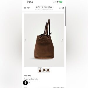 Miu Miu Rich Brown Suede Pouch